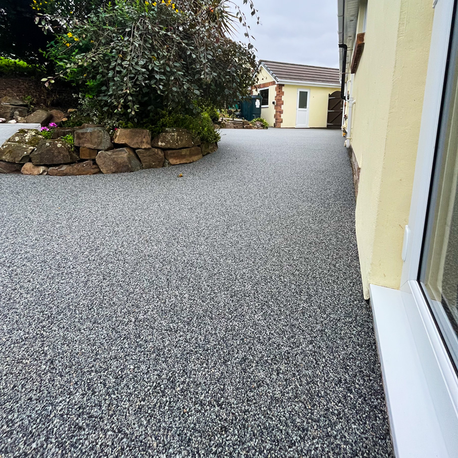 Resin bound work finished