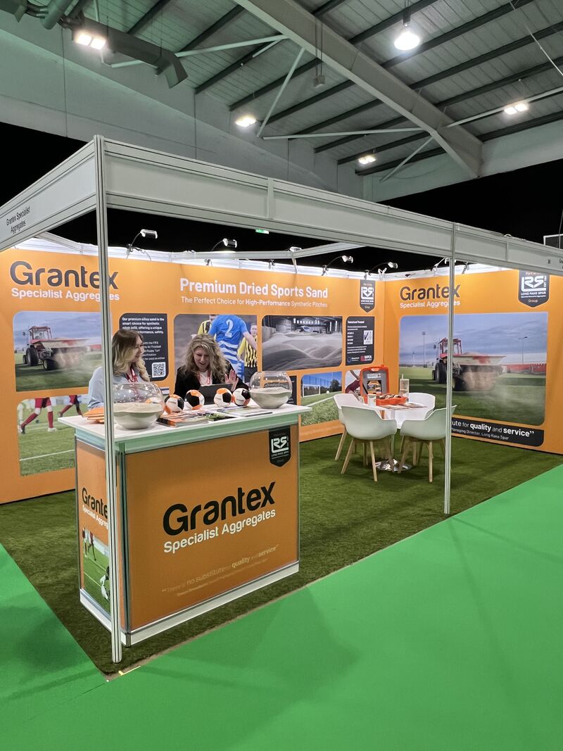 GroundsFest 2026 Stand showcasing premium sports sand